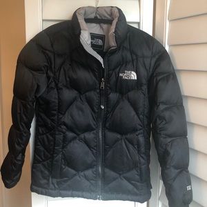 North Face Black Down Jacket Girls size Medium